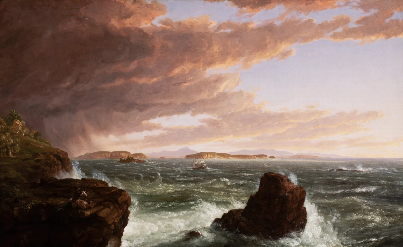 Views Across Frenchmans Bay From Mt Desert Island After A Squall Wall Art by Thomas Cole - Canvas Print