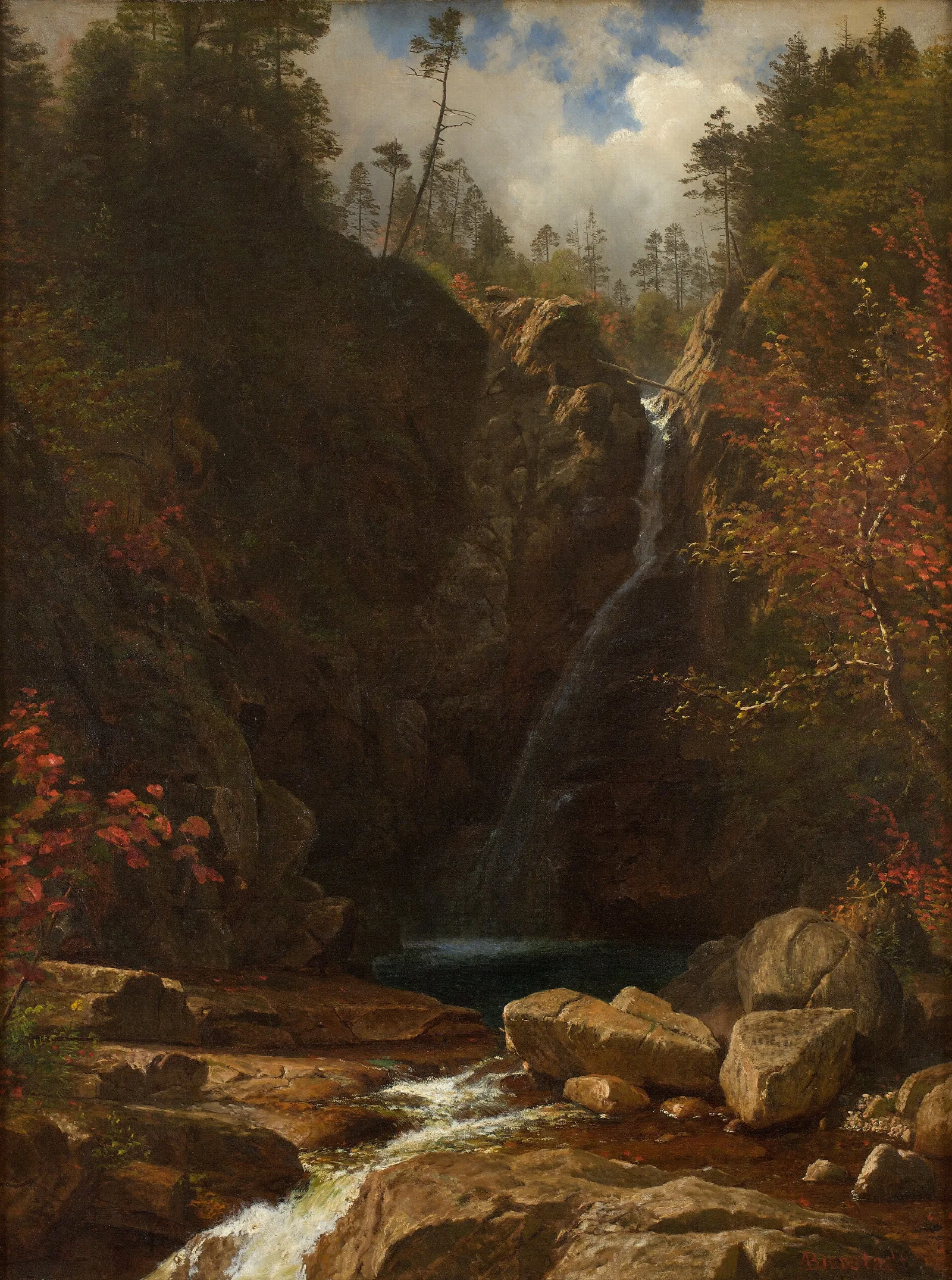 Glen Ellis Falls Wall Art by Albert Bierstadt - Canvas Print
