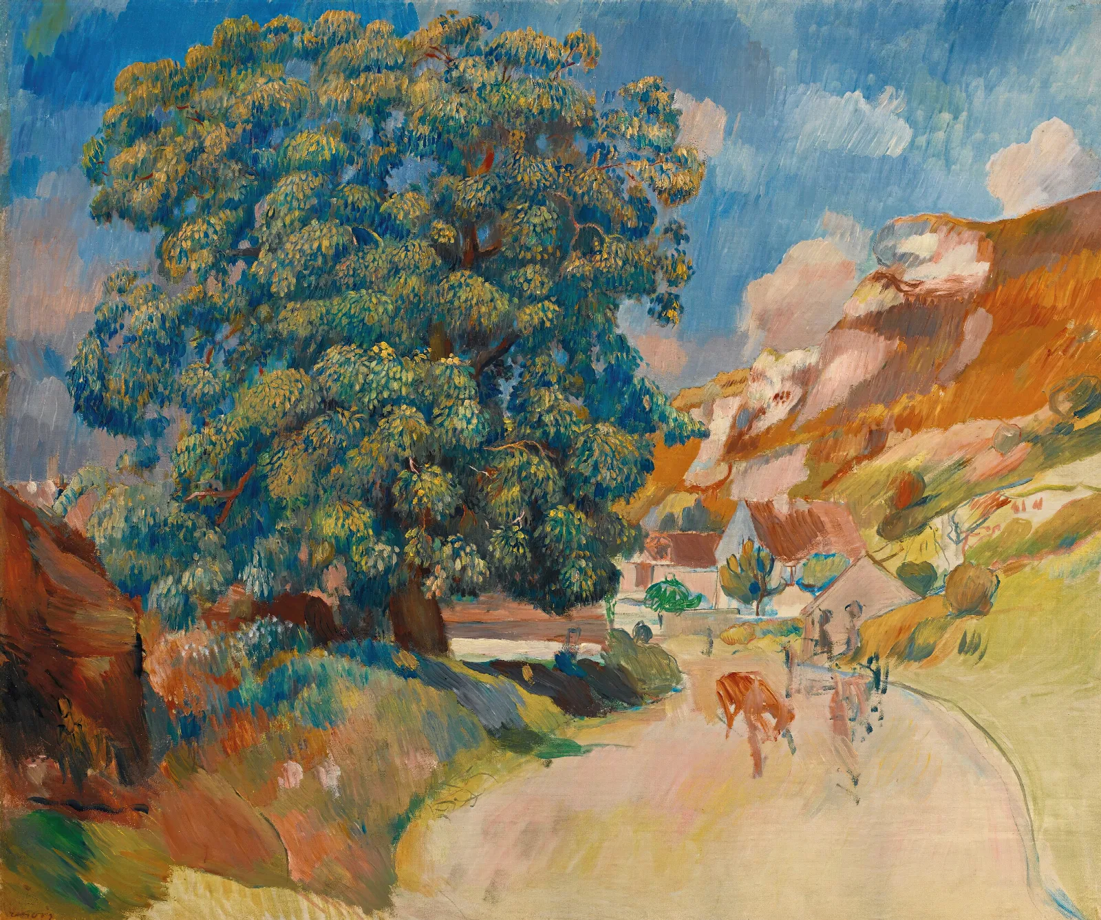 Le Grand Arbre Au Bord De La Route Wall Art by Pierre-Auguste Renoir - Canvas Print