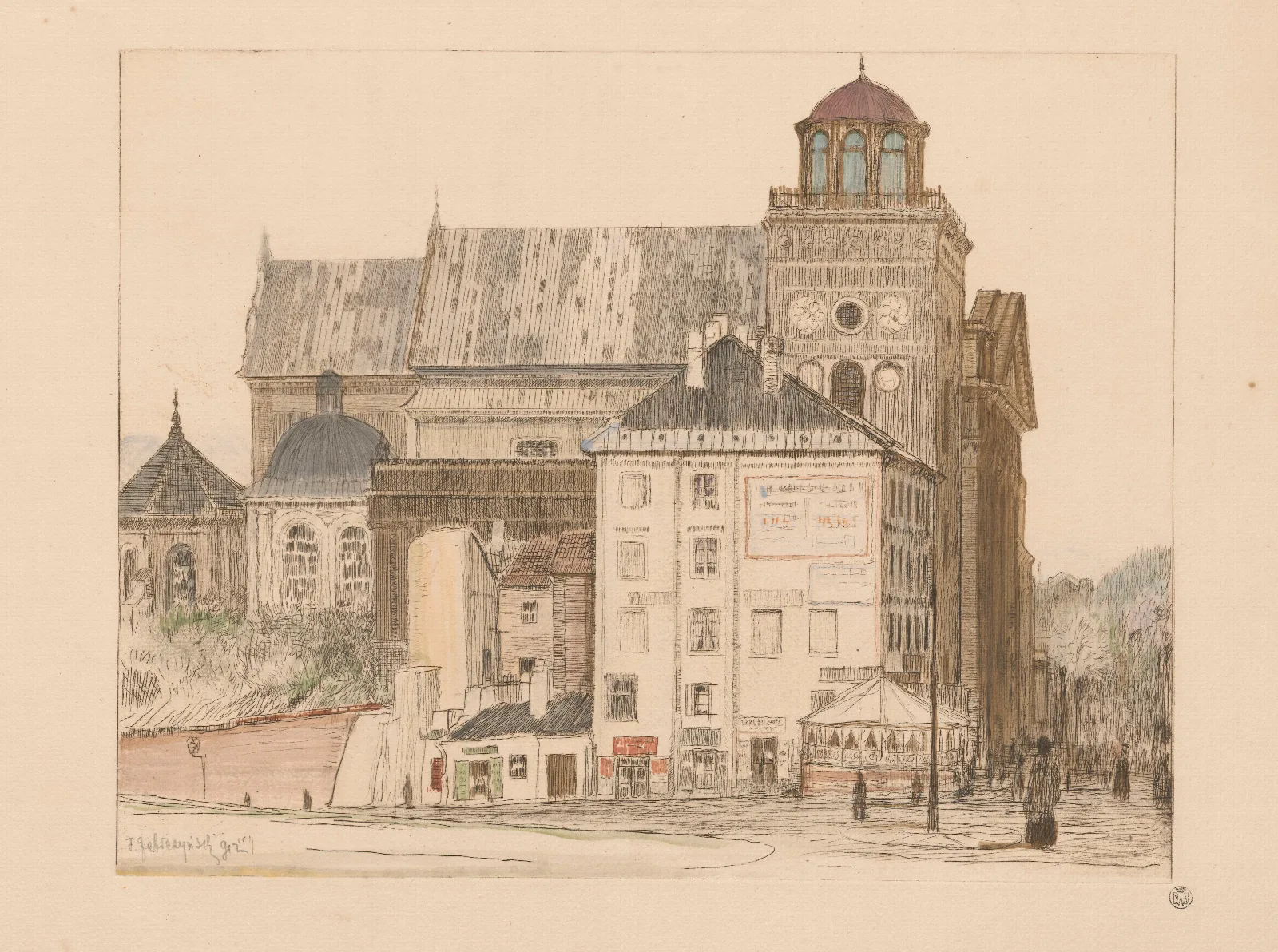 Bernardine Church And Tower In Warsaw Wall Art by Feliks Jabłczyński - Canvas Print