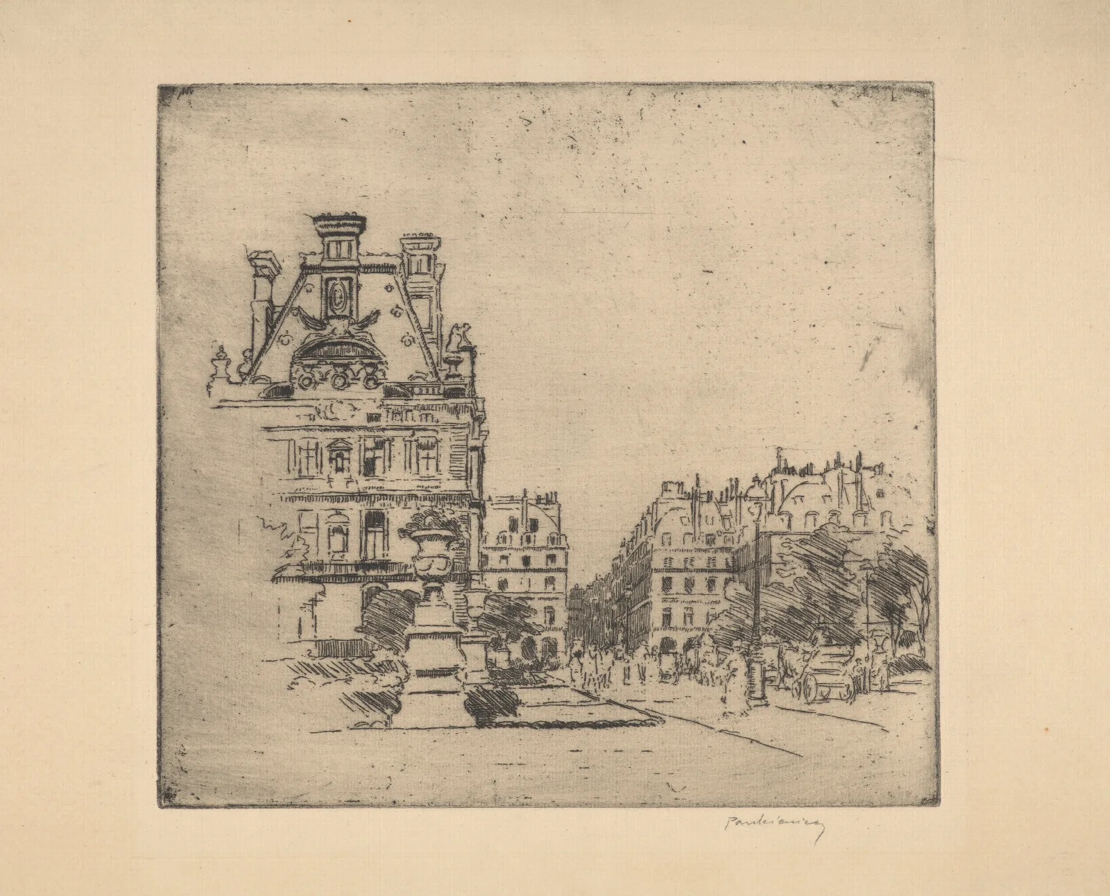 Paris Des Tuileries Street Wall Art by Józef Pankiewicz - Canvas Print