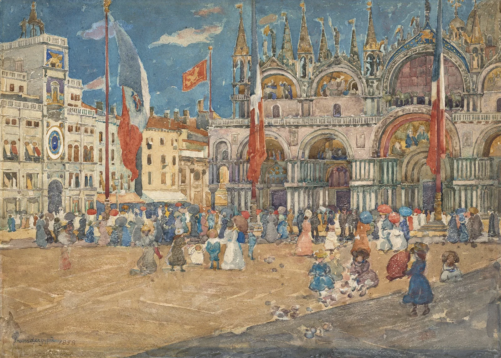 Piazza San Marco Wall Art by Maurice Prendergast - Canvas Print