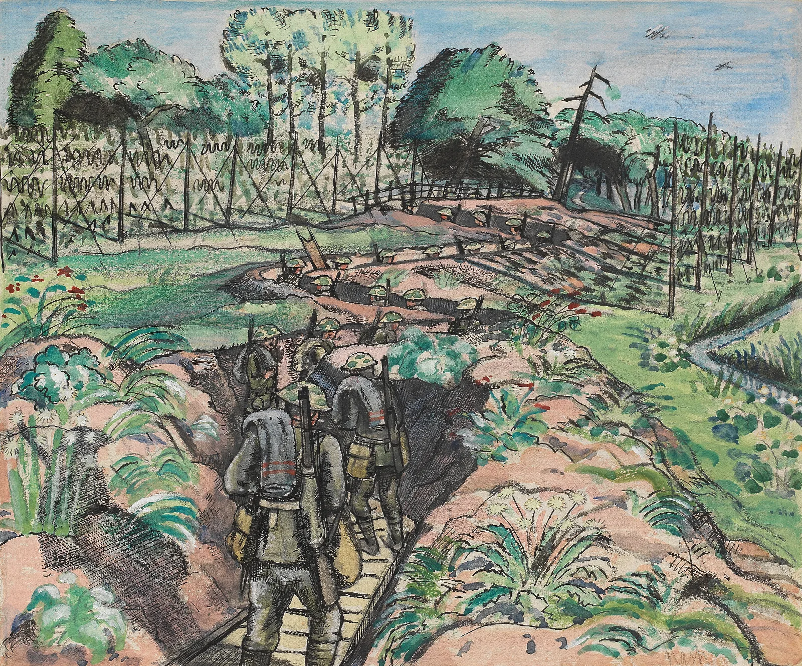 Leaving The Trenches Wall Art by Paul Nash - Canvas Print