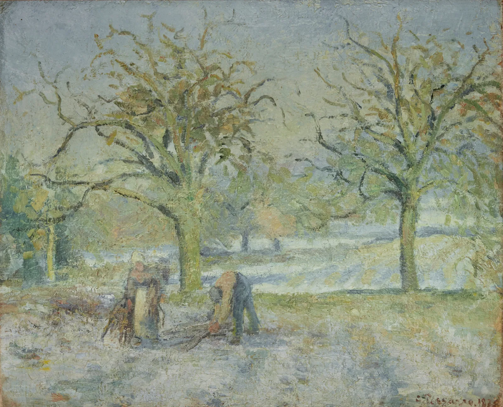 Paysage Dhiver 3 Wall Art by Camille Pissarro - Canvas Print
