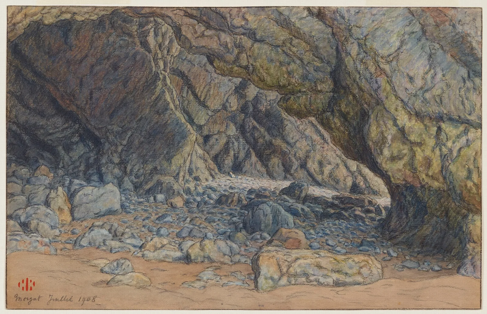Grottes De Morgat Wall Art by Henri Rivière - Canvas Print