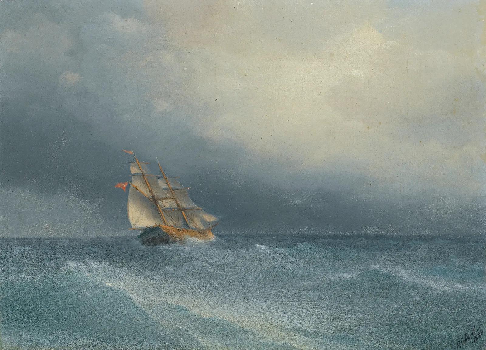 The Lifting Storm Wall Art by Ivan Konstantinovich Aivazovsky - Canvas Print
