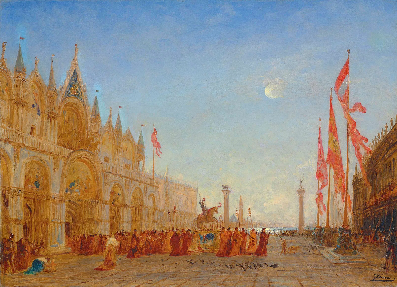 Le Triomphe De Saint Georges Majeur Wall Art by Félix Ziem - Canvas Print
