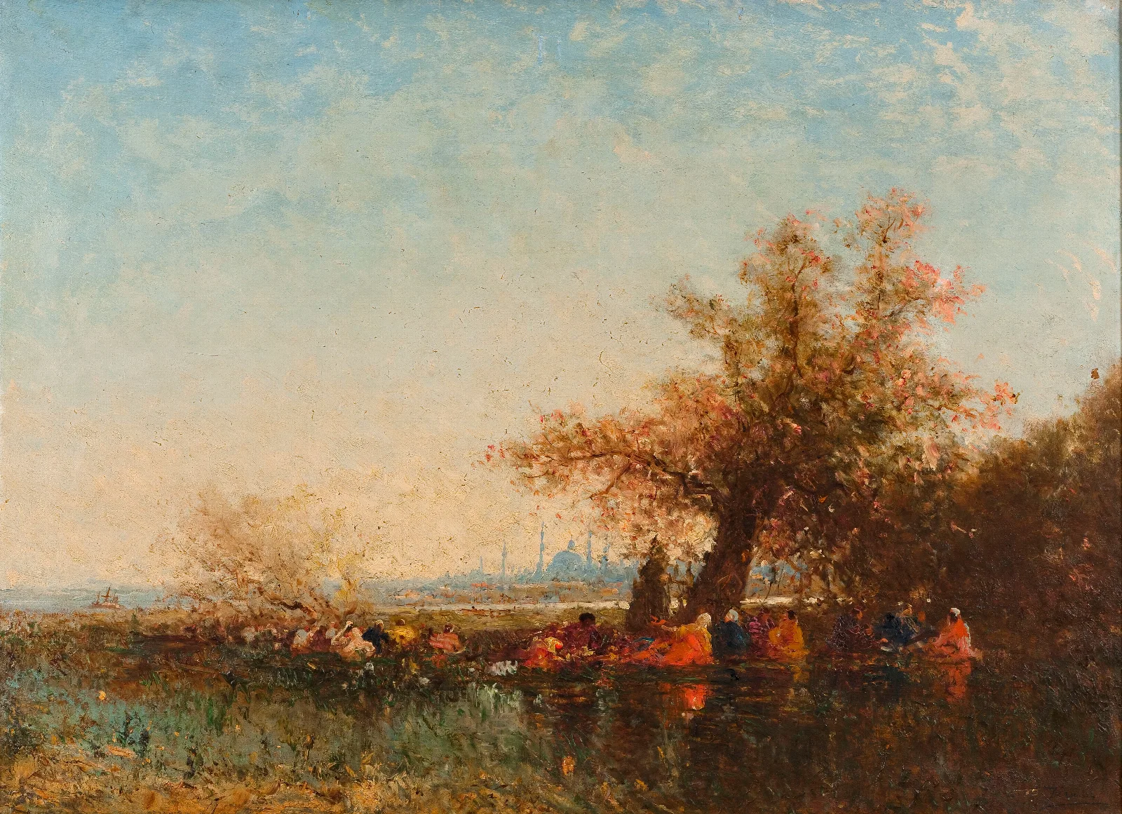 Les Eaux Douces Dasie Wall Art by Félix Ziem - Canvas Print