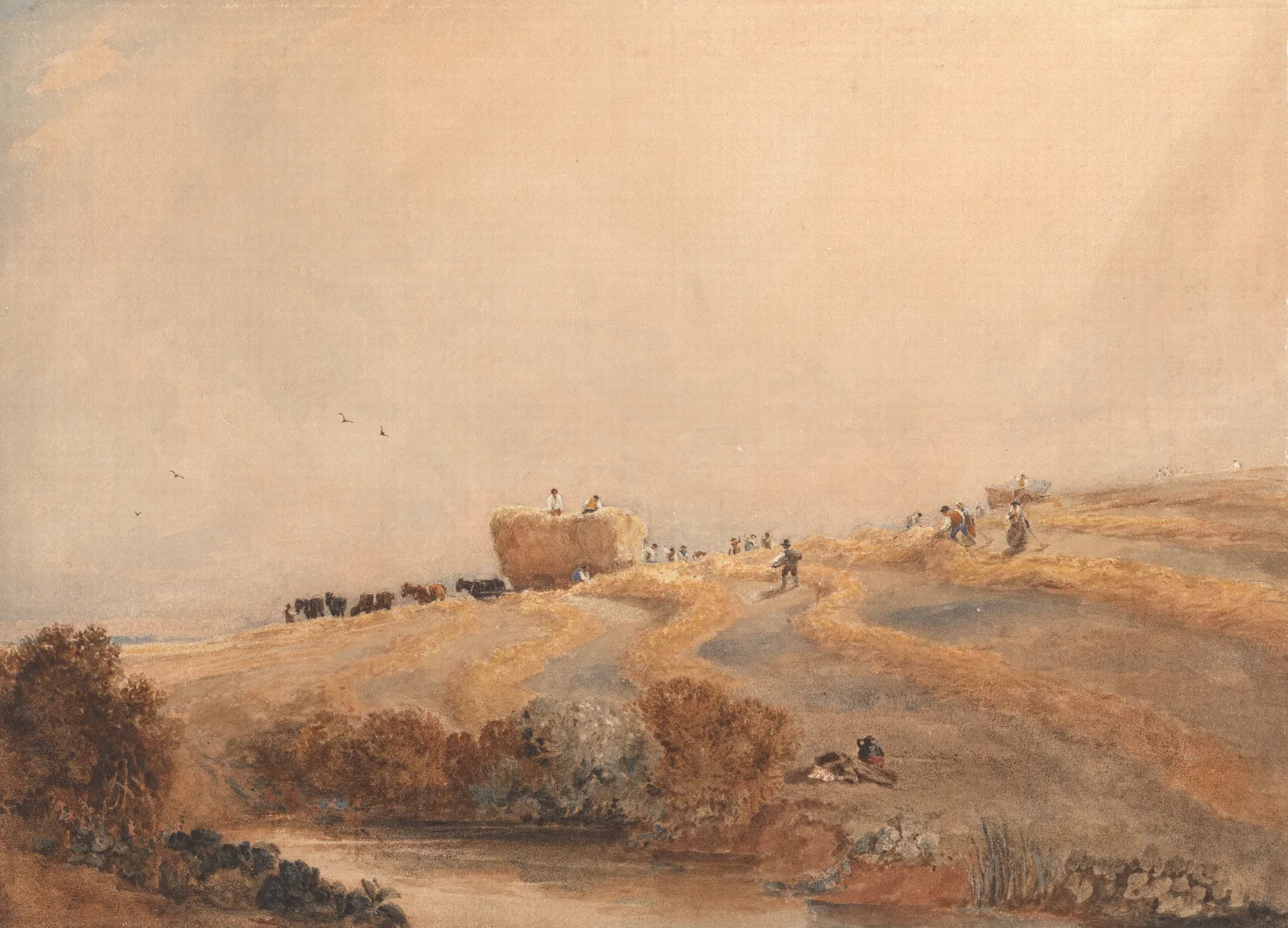 Haymaking 3 Wall Art by David Cox - Canvas Print