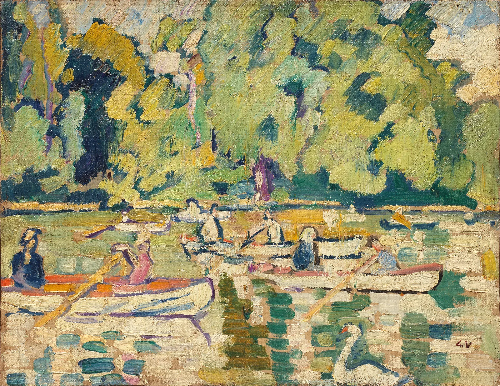 Barques Au Bois De Boulogne Wall Art by Louis Valtat - Canvas Print