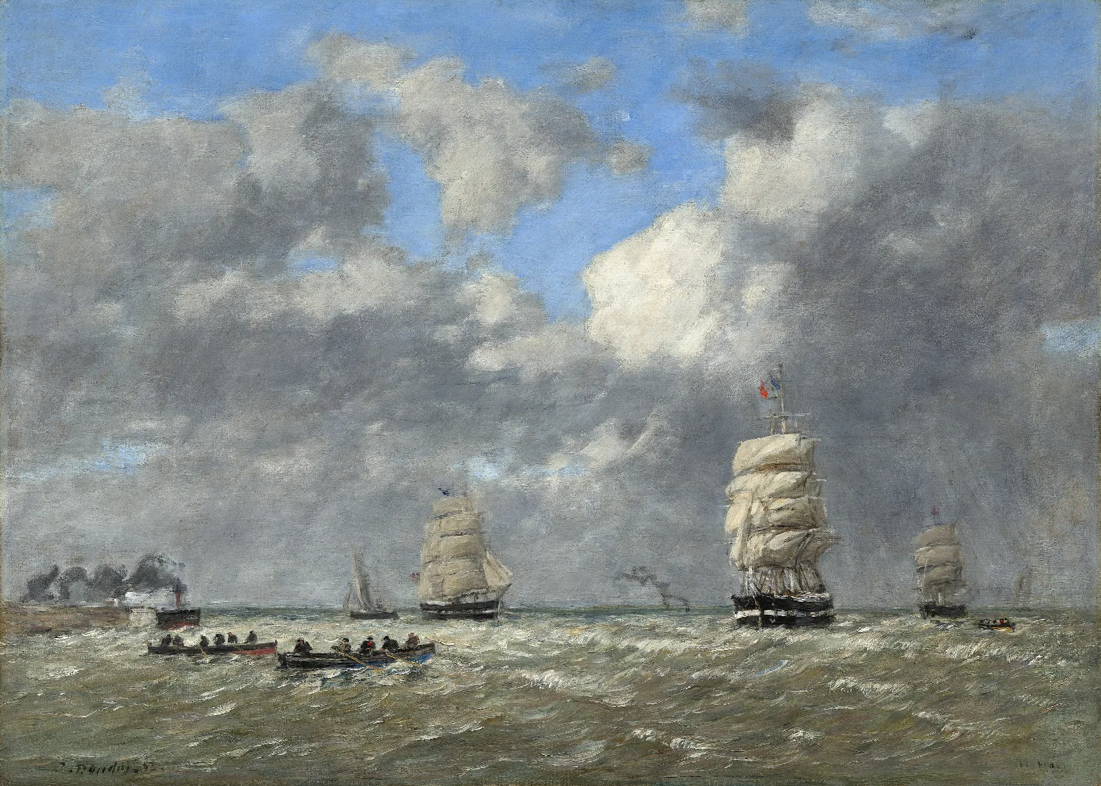 Le Havre Wall Art by Eugène Boudin - Canvas Print