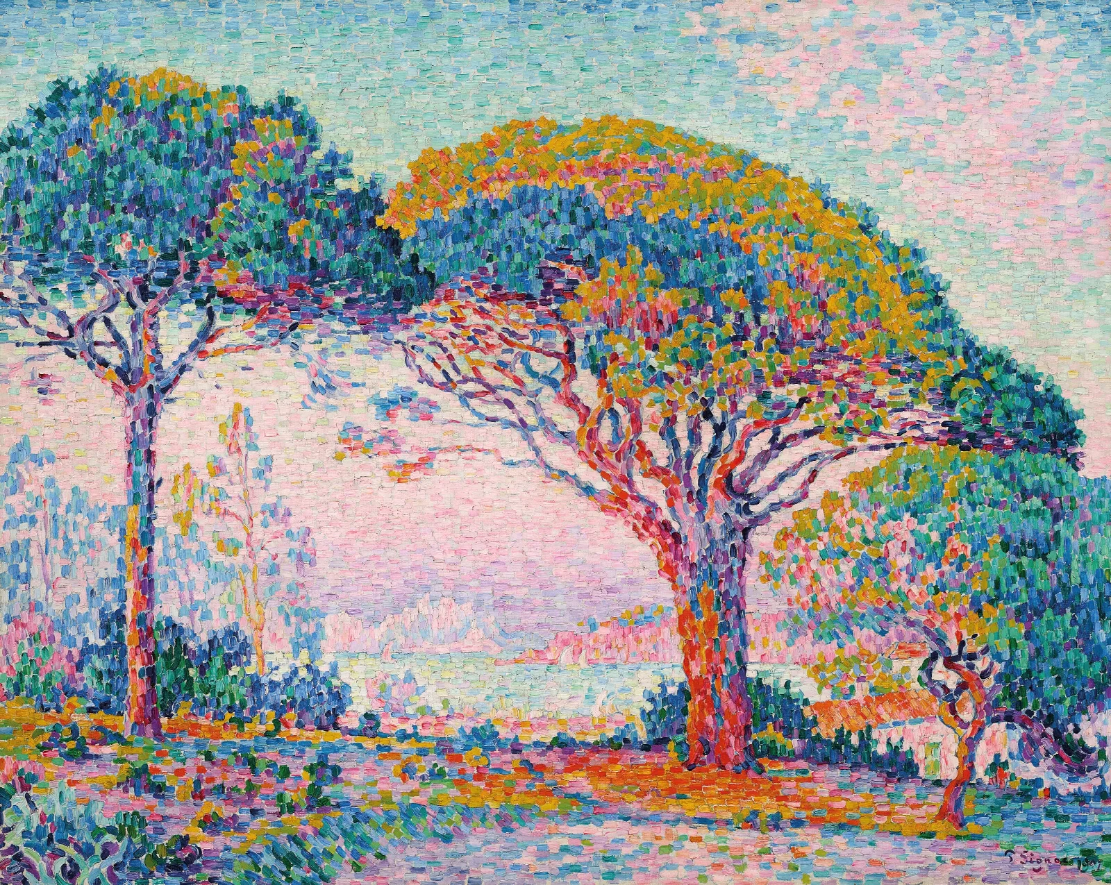 La Baie Saint Tropez Wall Art by Paul Signac - Canvas Print