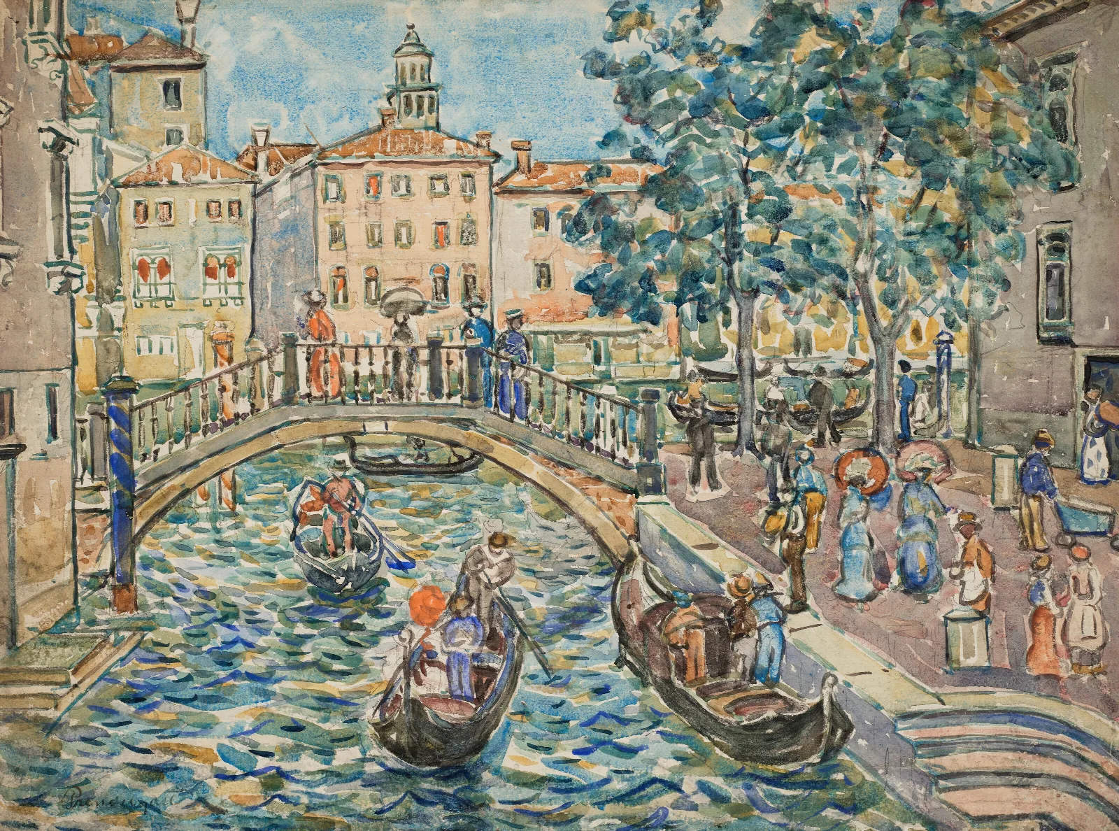 Scene Of Venice Wall Art by Maurice Prendergast - Canvas Print