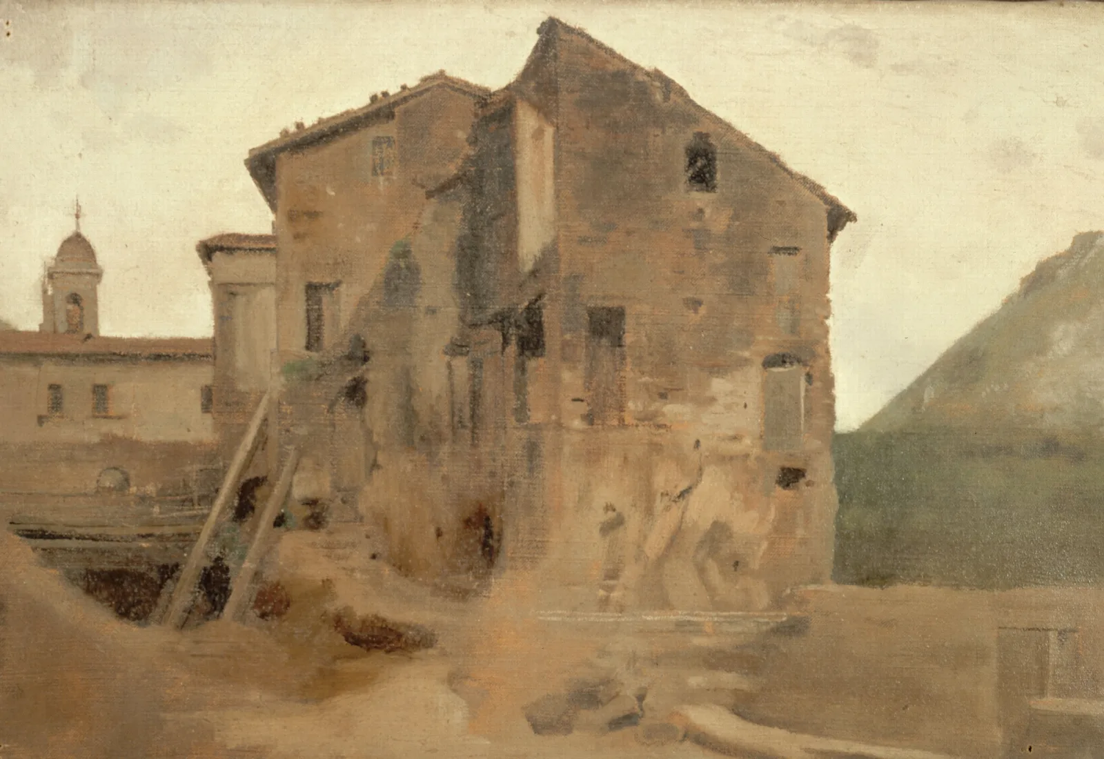 Masure Dans La Campagne De Rome Wall Art by Jean-Jacques Henner - Canvas Print