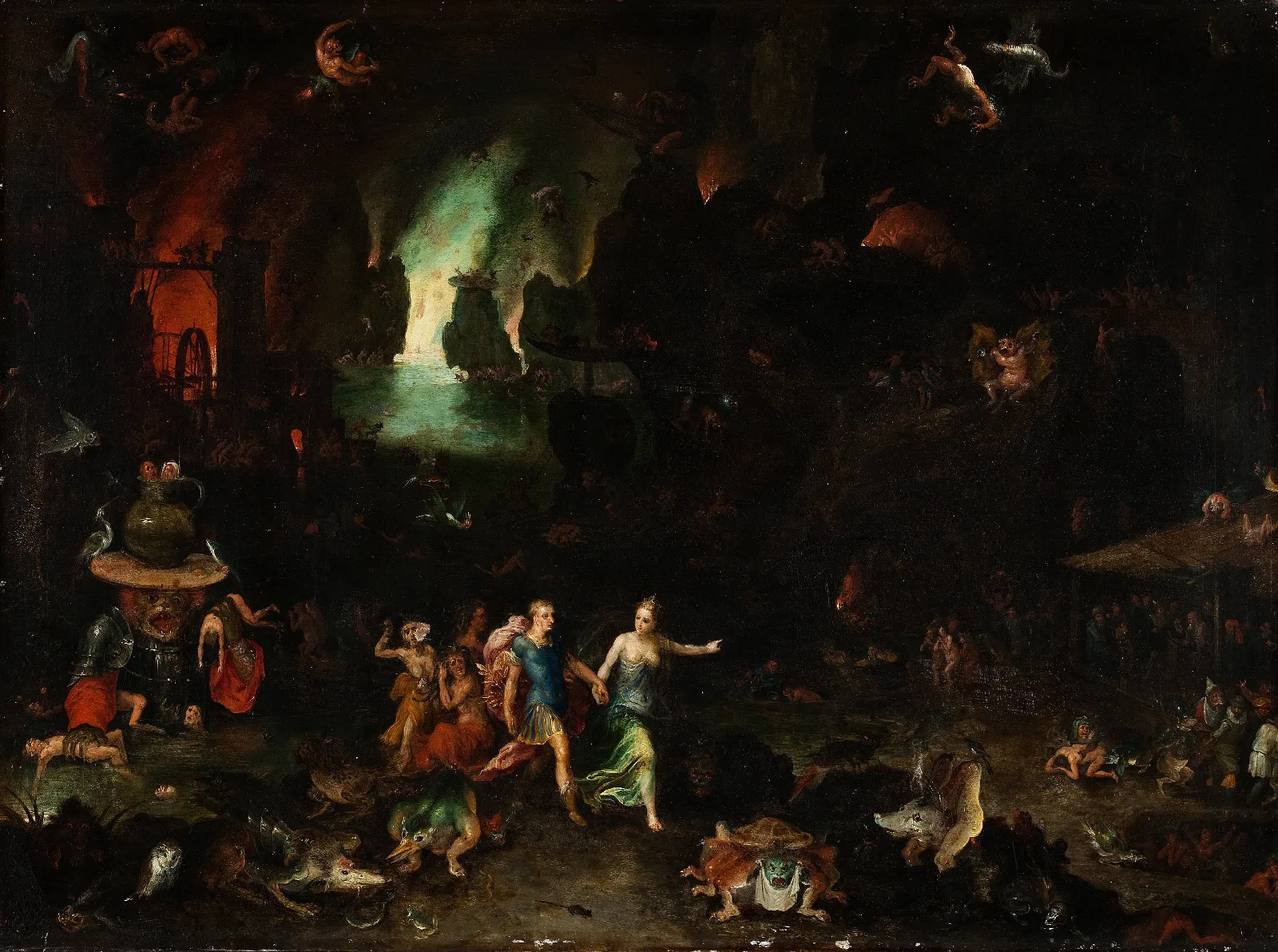 Aeneas And The Cumaean Sibyl In The Underworld Wall Art by Jan Brueghel The Elder - Canvas Print