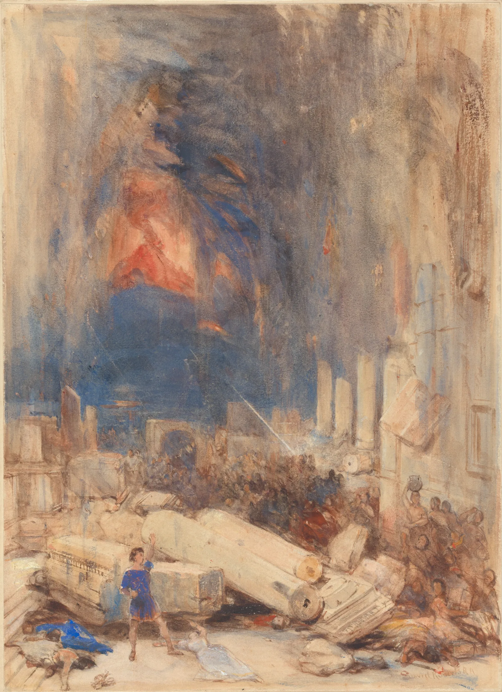 The Destruction Of Pompeii 2 Wall Art by David Roberts - Canvas Print
