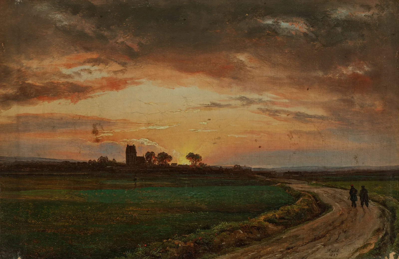 Landscape Near Lippe At Sunset Wall Art by Johan Christian Dahl - Canvas Print