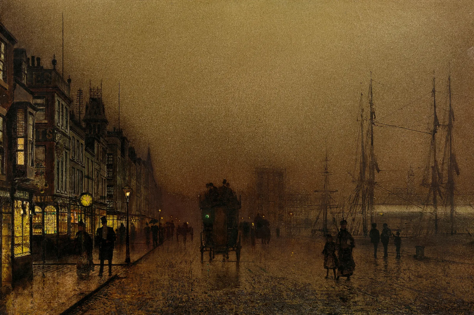 Glasgow Docks Wall Art by John Atkinson Grimshaw - Canvas Print