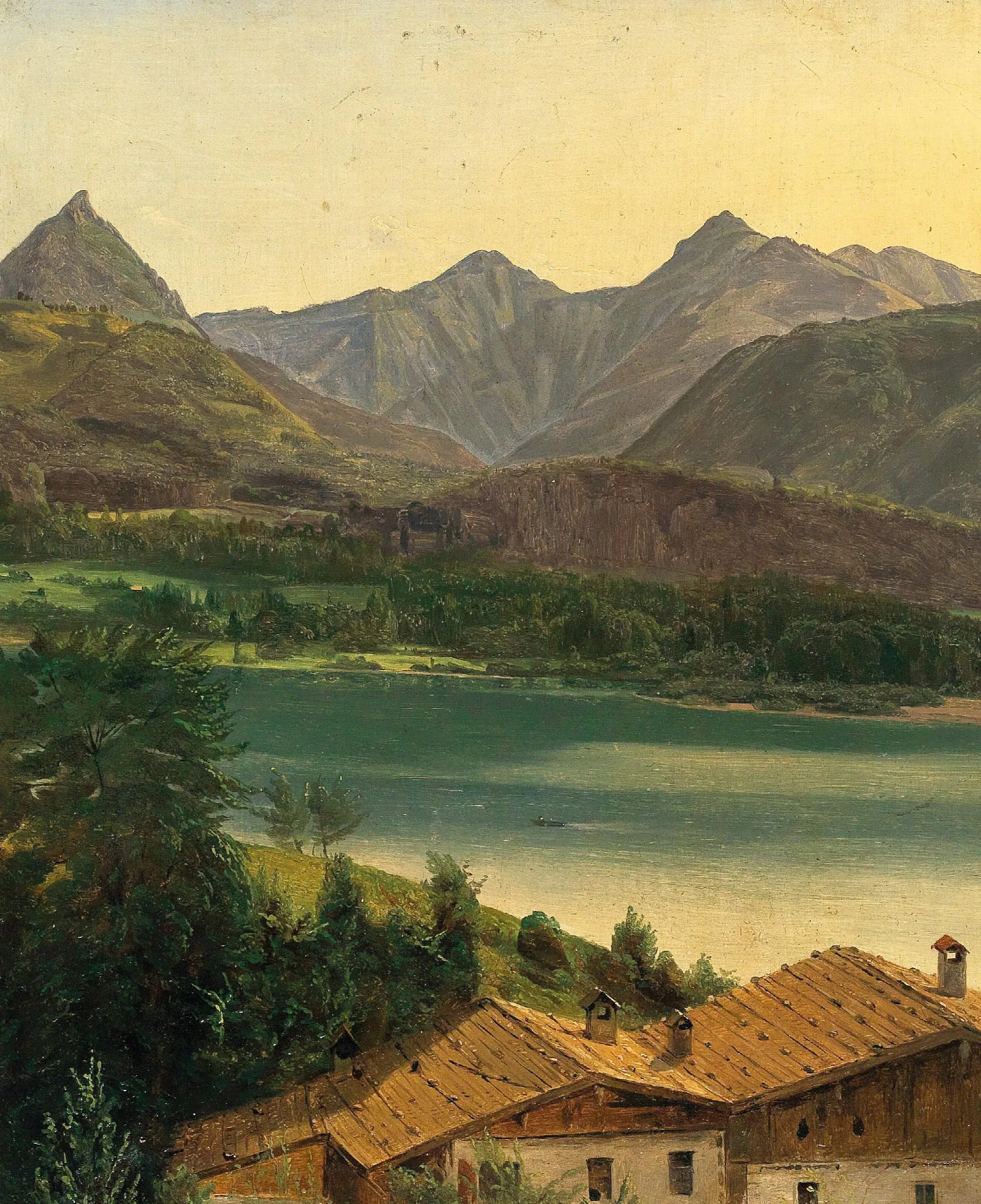 Lake Wolfgangsee With The Dachstein Massif Wall Art by Ferdinand Georg Waldmüller - Canvas Print