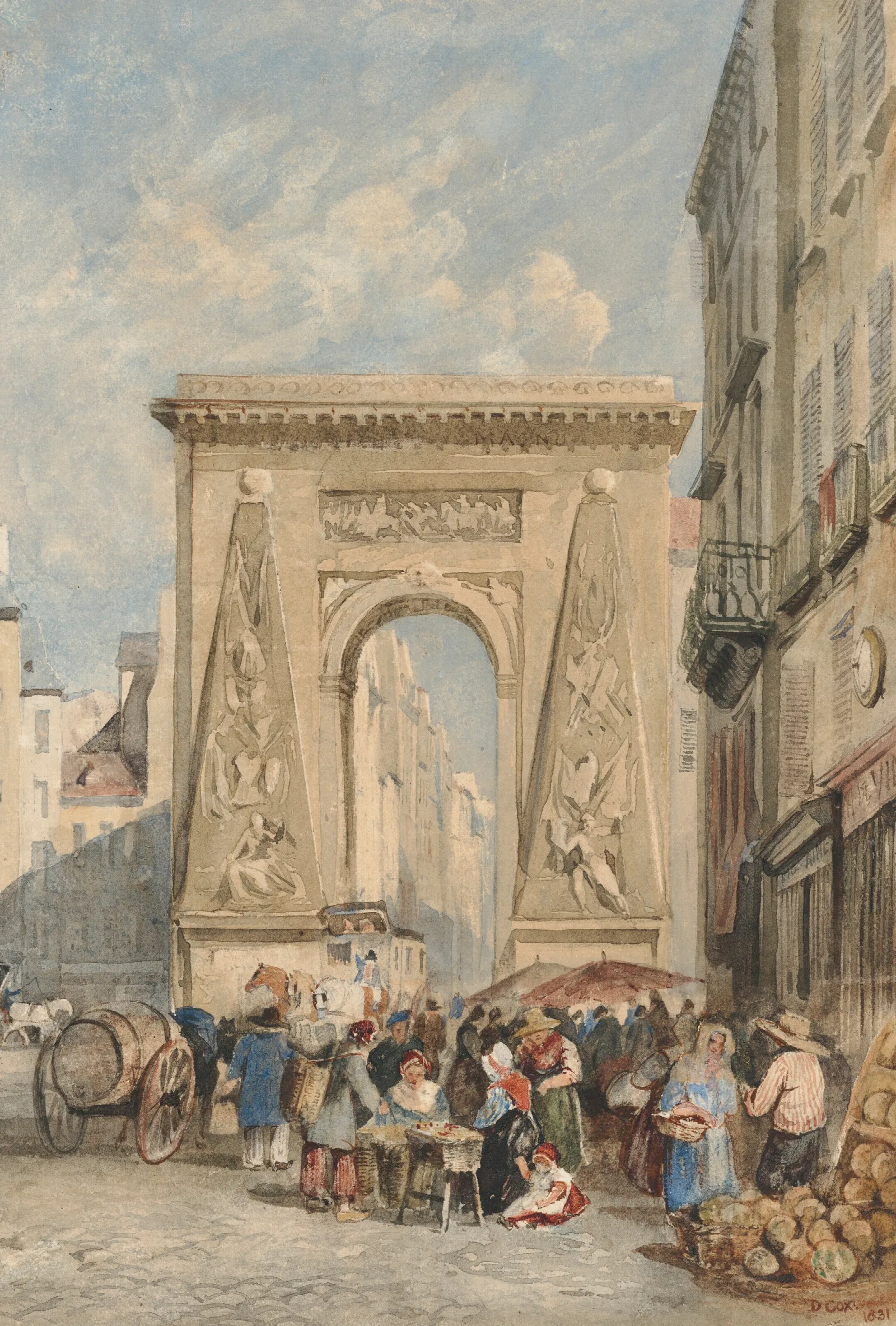 Porte Saint Denis Paris 2 Wall Art by David Cox - Canvas Print