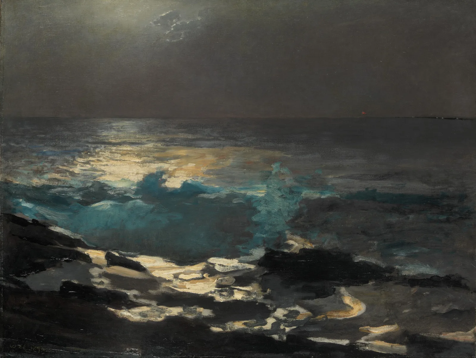 Moonlight Wood Island Light Wall Art by Winslow Homer - Canvas Print