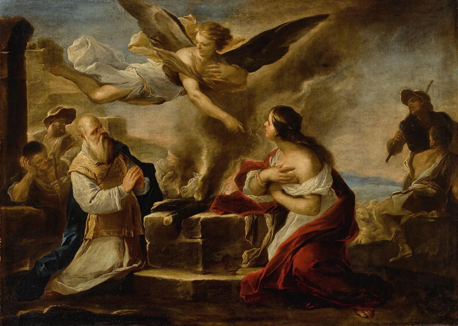 The Sacrifice Of Manoah Wall Art by Luca Giordano - Canvas Print