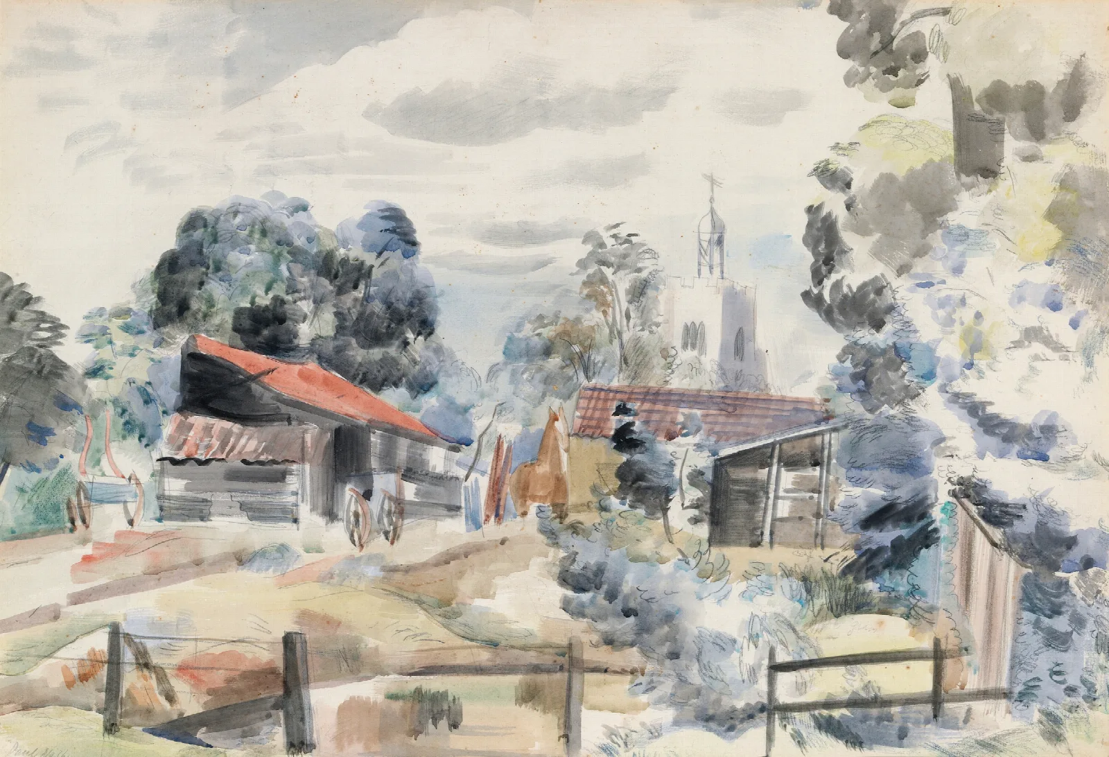 Hillingdon Church London Wall Art by Paul Nash - Canvas Print