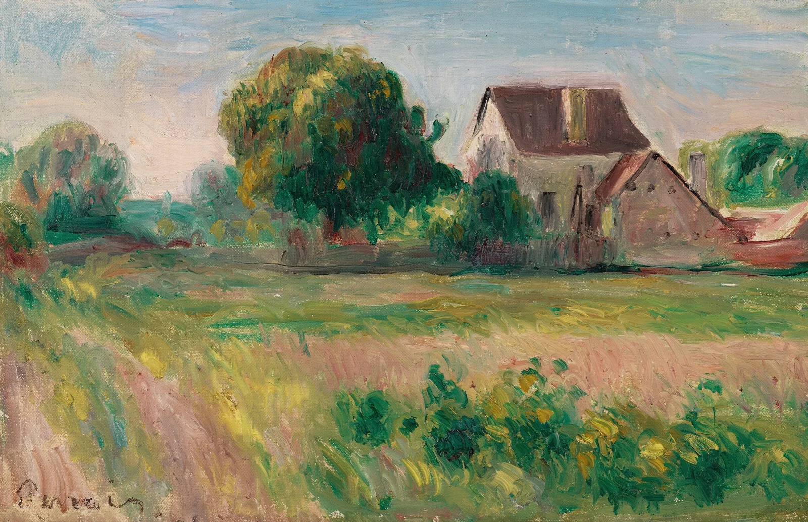 Maisons A Essoyes Wall Art by Pierre-Auguste Renoir - Canvas Print