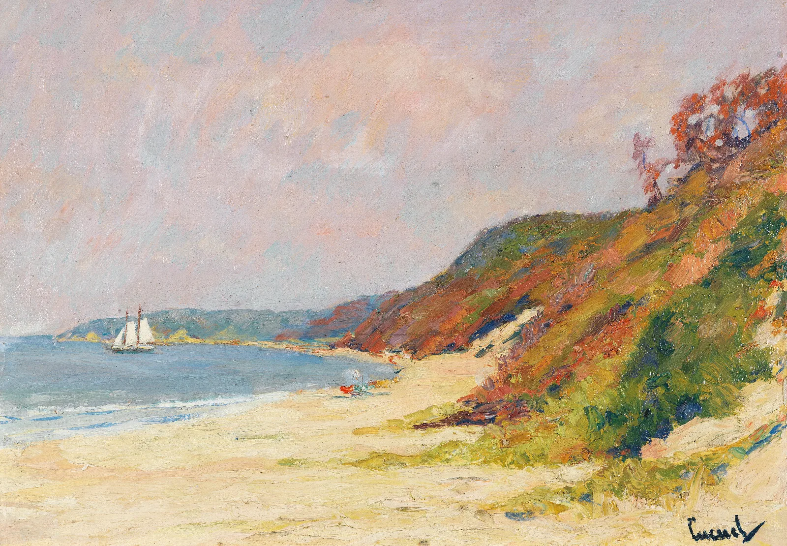 The Beach At Rocky Point Long Island Wall Art by Edward Cucuel - Canvas Print