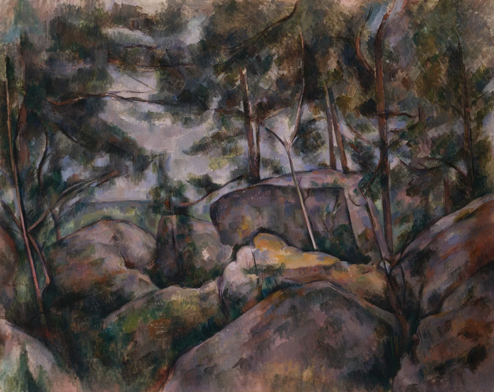 Rocks In The Forest Wall Art by Paul Cézanne - Canvas Print