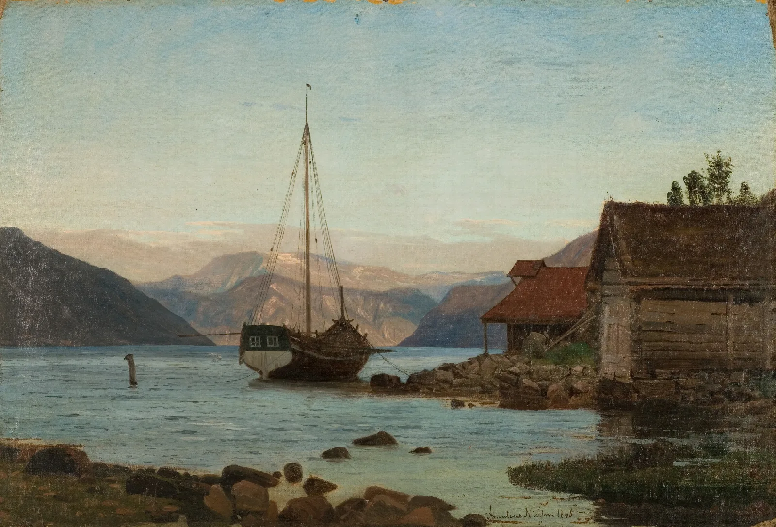 Aften Ved Balestrand Wall Art by Amaldus Nielsen - Canvas Print