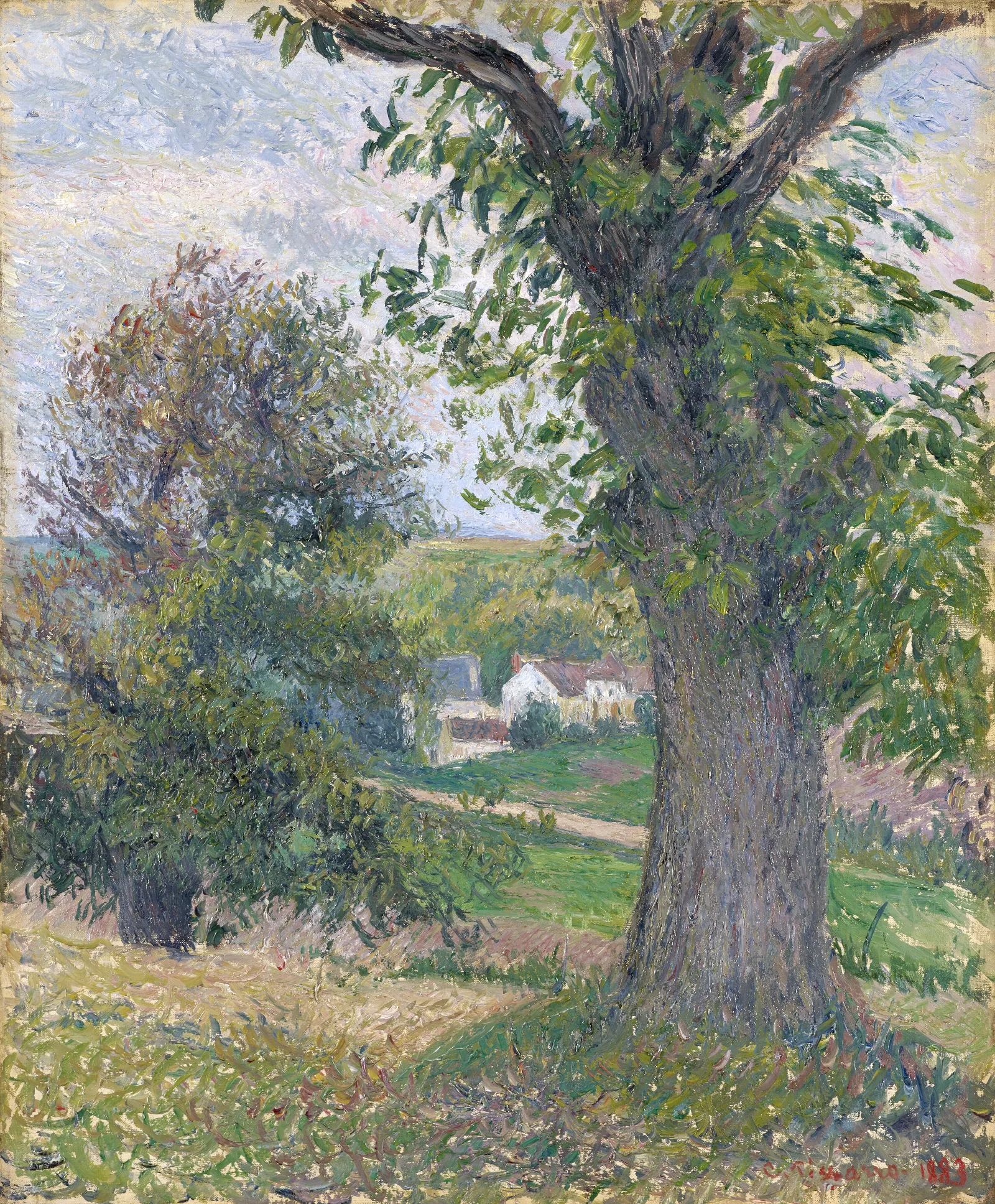 Chestnut Trees In Osny Wall Art by Camille Pissarro - Canvas Print