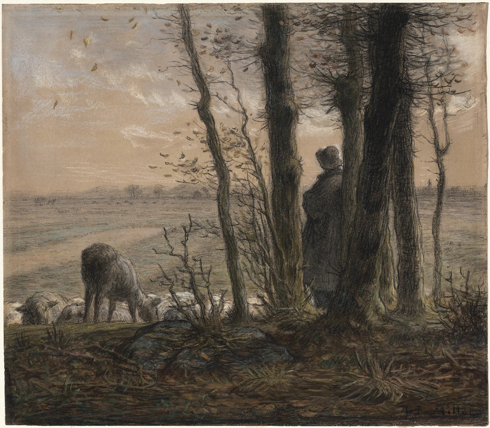 Falling Leaves Wall Art by Jean-François Millet - Canvas Print