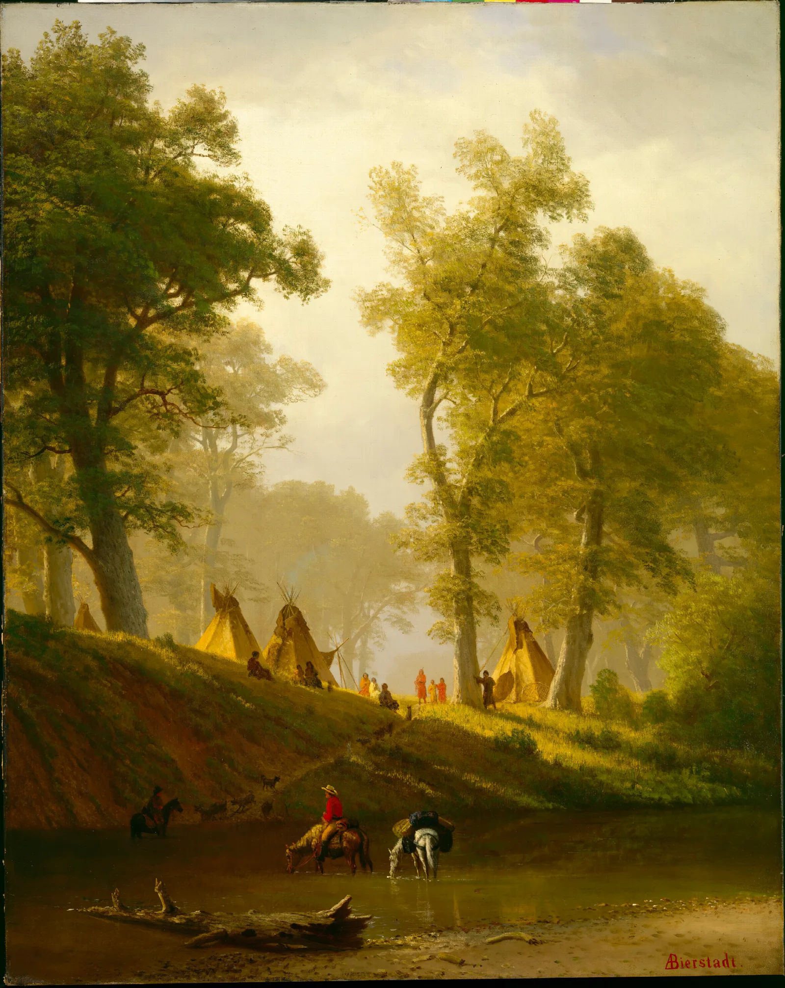 The Wolf River Kansas Wall Art by Albert Bierstadt - Canvas Print