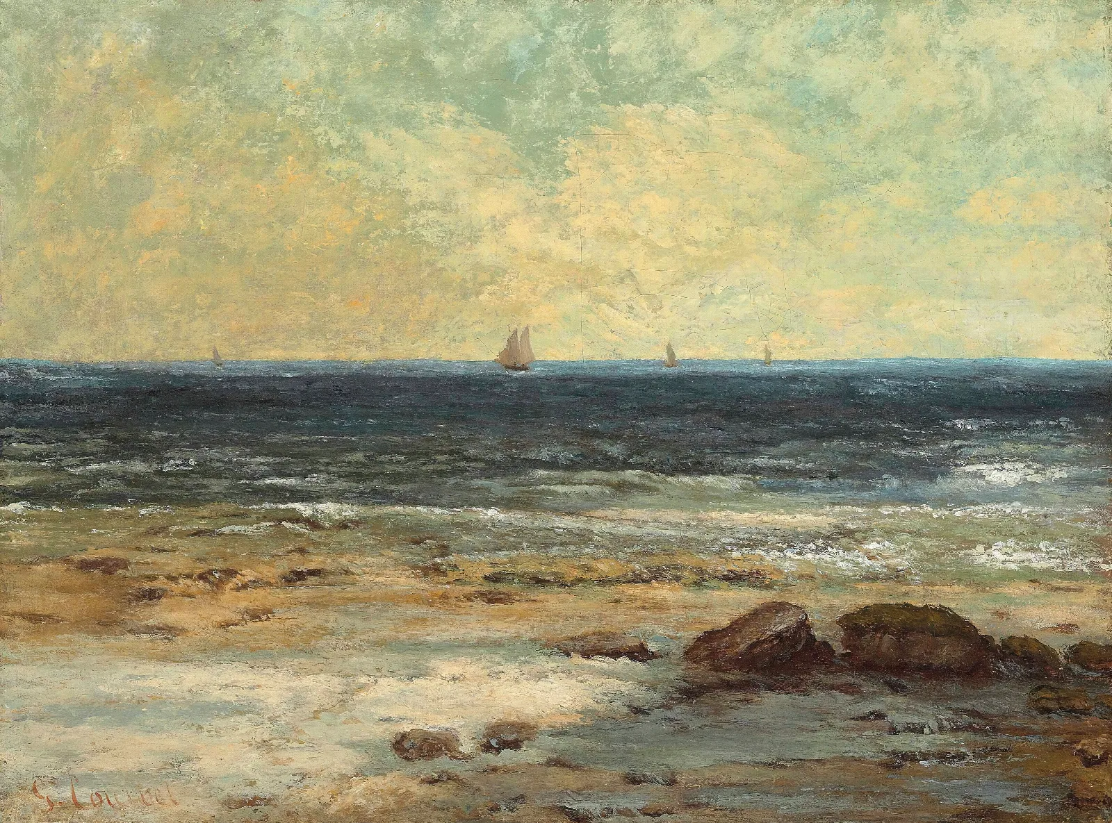Bords De La Mer Palavas Wall Art by Gustave Courbet - Canvas Print