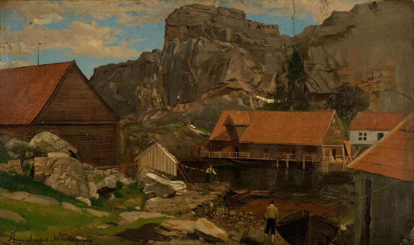 Solsvik Bergen Wall Art by Amaldus Nielsen - Canvas Print