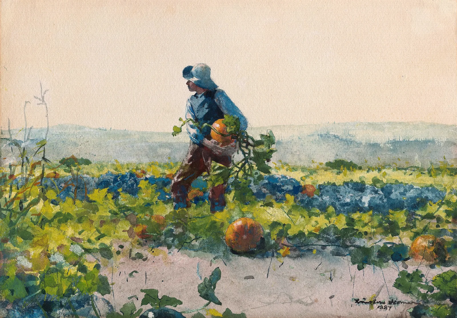 For To Be A Farmers Boy Wall Art by Winslow Homer - Canvas Print