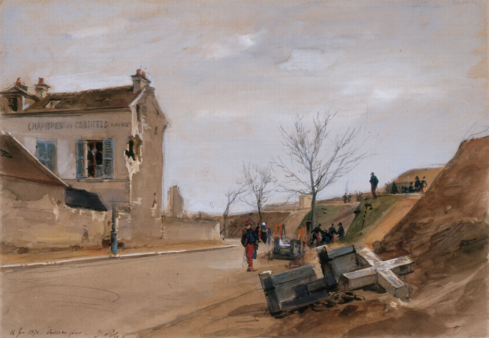 Le Point Du Jour Fevrier 1871 Wall Art by Isidore Pils - Canvas Print