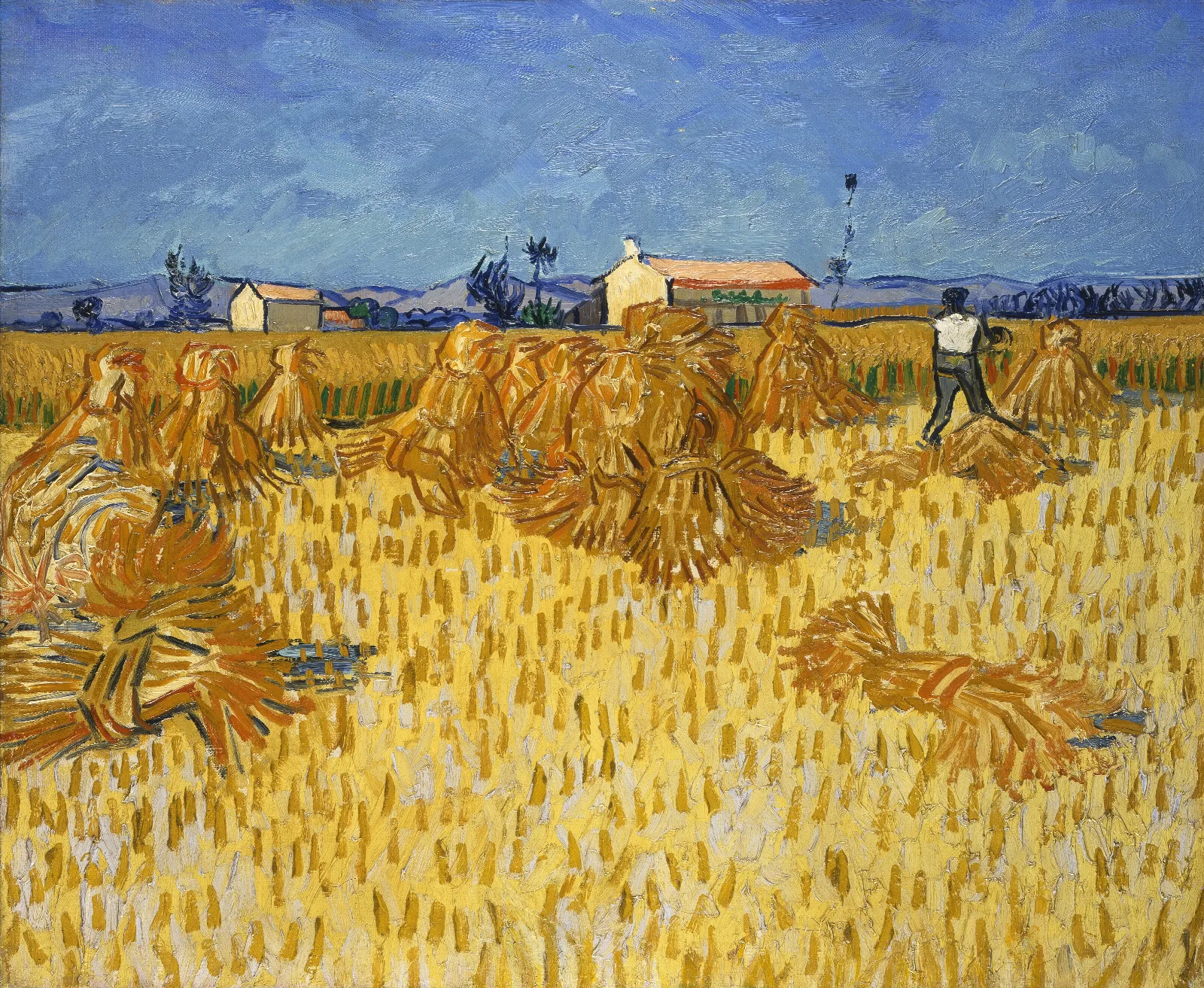 Corn Harvest In Provence Wall Art by Vincent van Gogh - Canvas Print