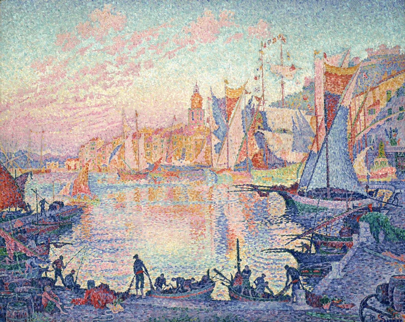 The Port Of Saint Tropez Wall Art by Paul Signac - Canvas Print
