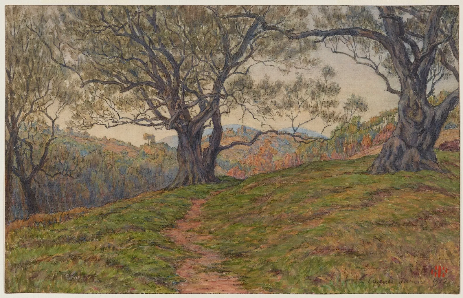 Etude Doliviers Cagnes Wall Art by Henri Rivière - Canvas Print