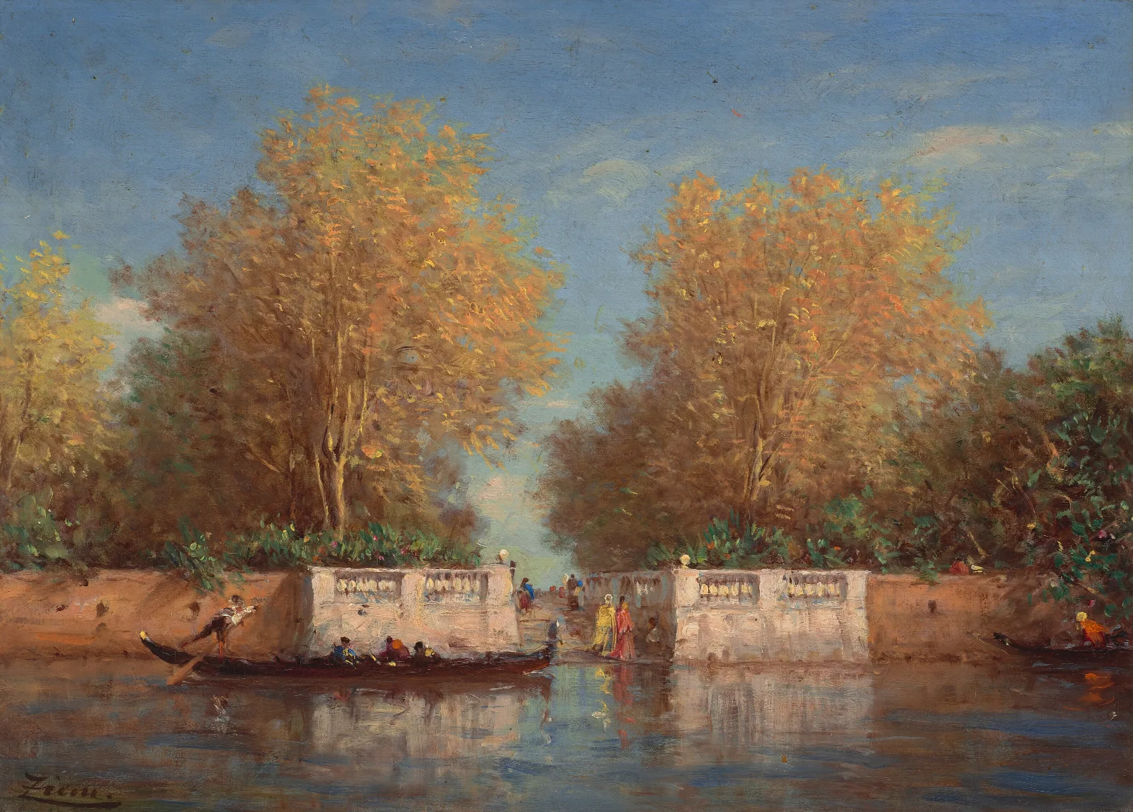 Les Jardins Francais 2 Wall Art by Félix Ziem - Canvas Print