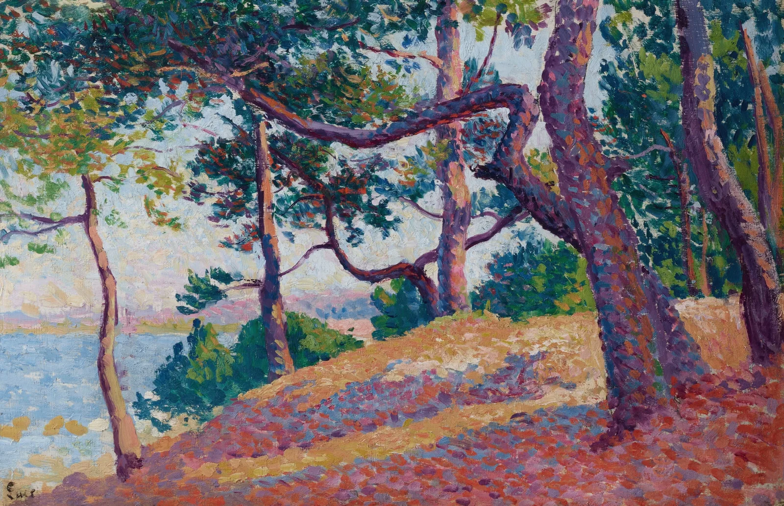 Paysage A Saint Tropez Wall Art by Maximilien Luce - Canvas Print