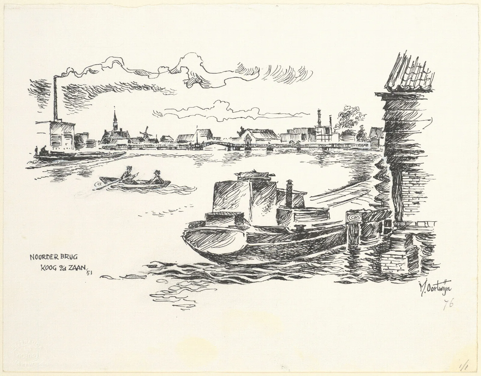 Gezicht Op De Noorderbrug Te Koog Aan De Zaan Wall Art by Maarten Oortwijn - Canvas Print
