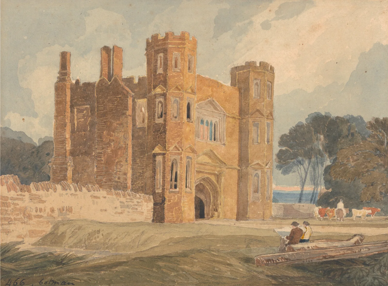 Gate Way Saint Marys Wiggenhall Norfolk Wall Art by John Sell Cotman - Canvas Print