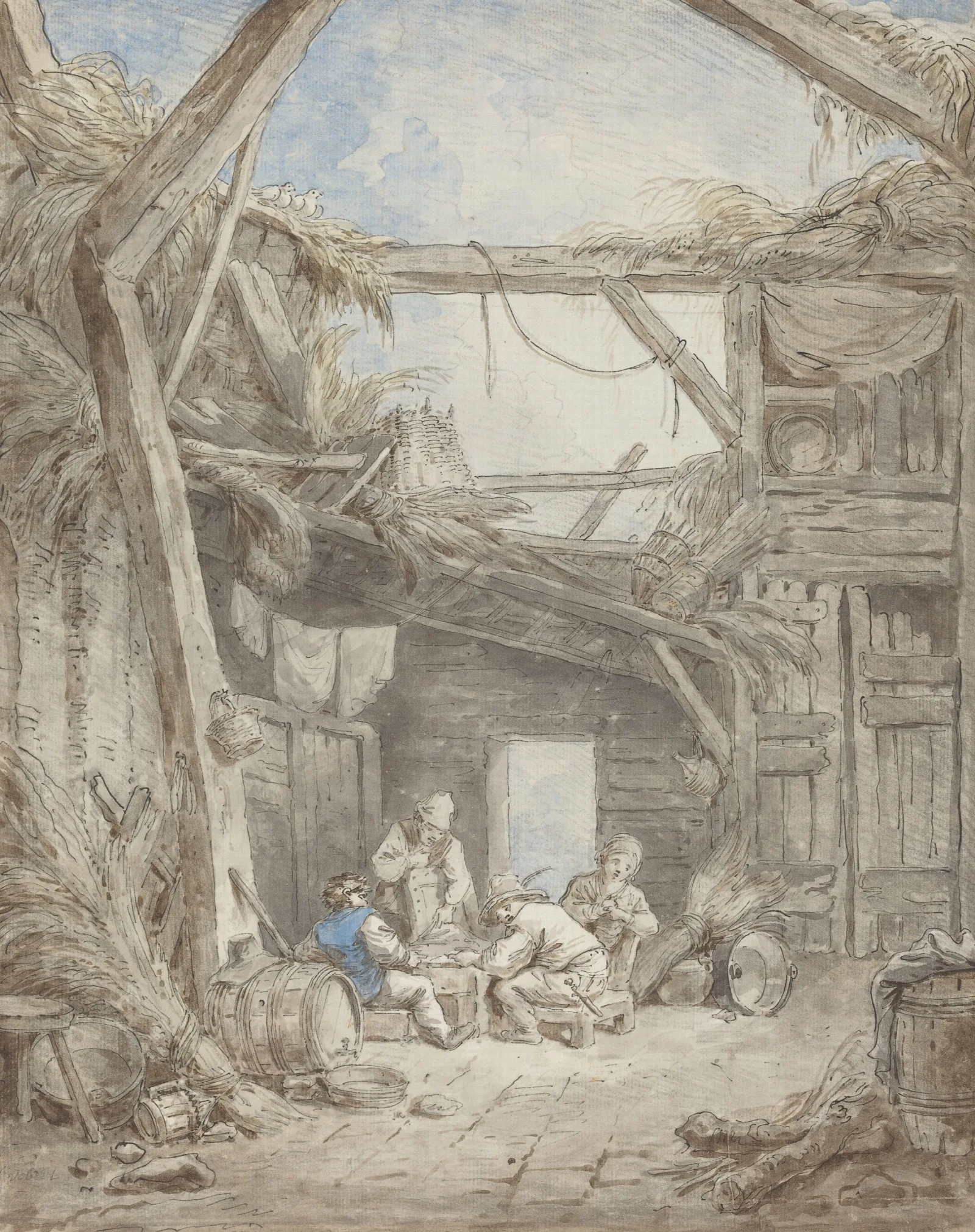Ruined Farm Wall Art by Hubert Robert - Canvas Print