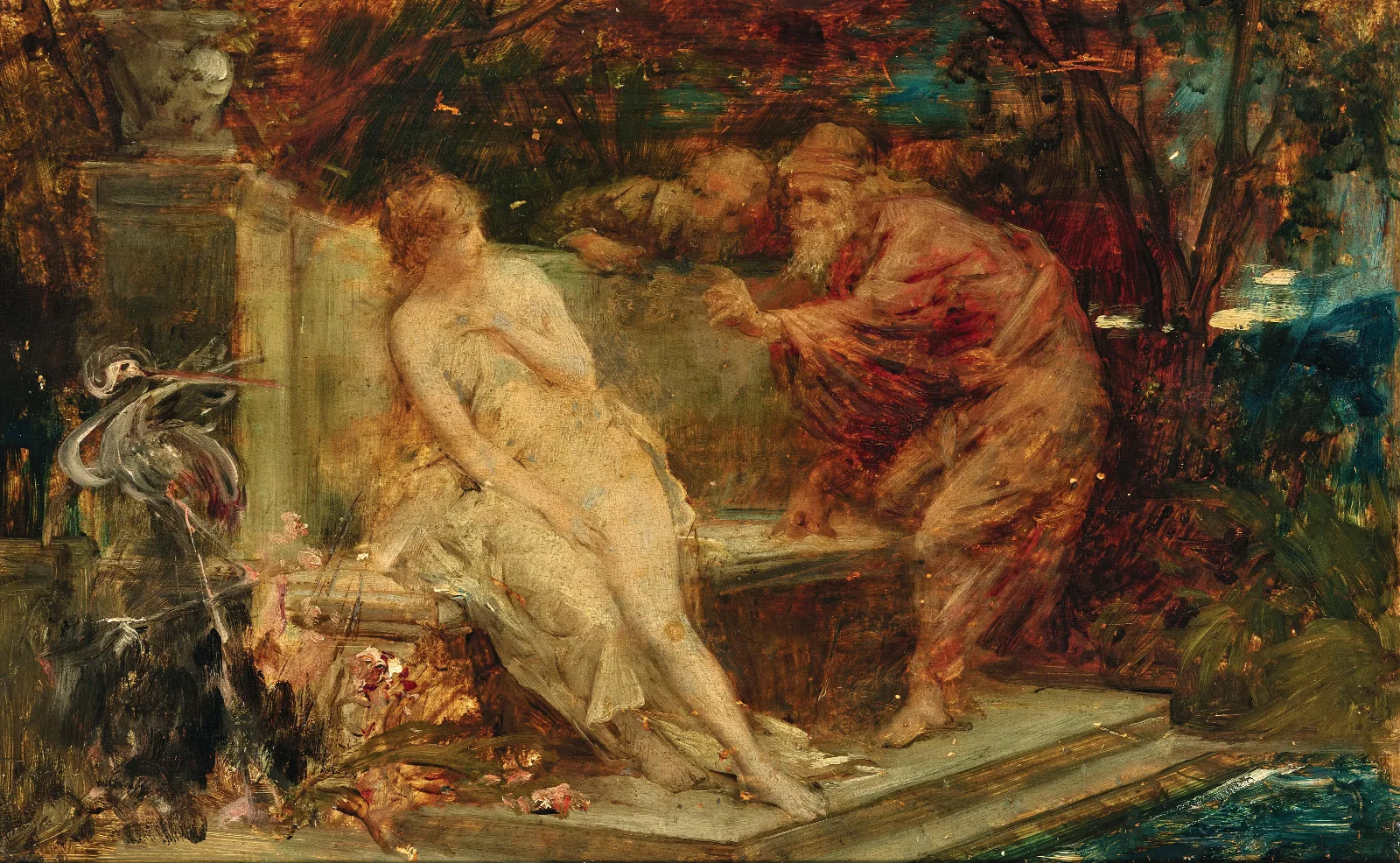 Susanna And The Elders 30 Wall Art by Hans Makart - Canvas Print