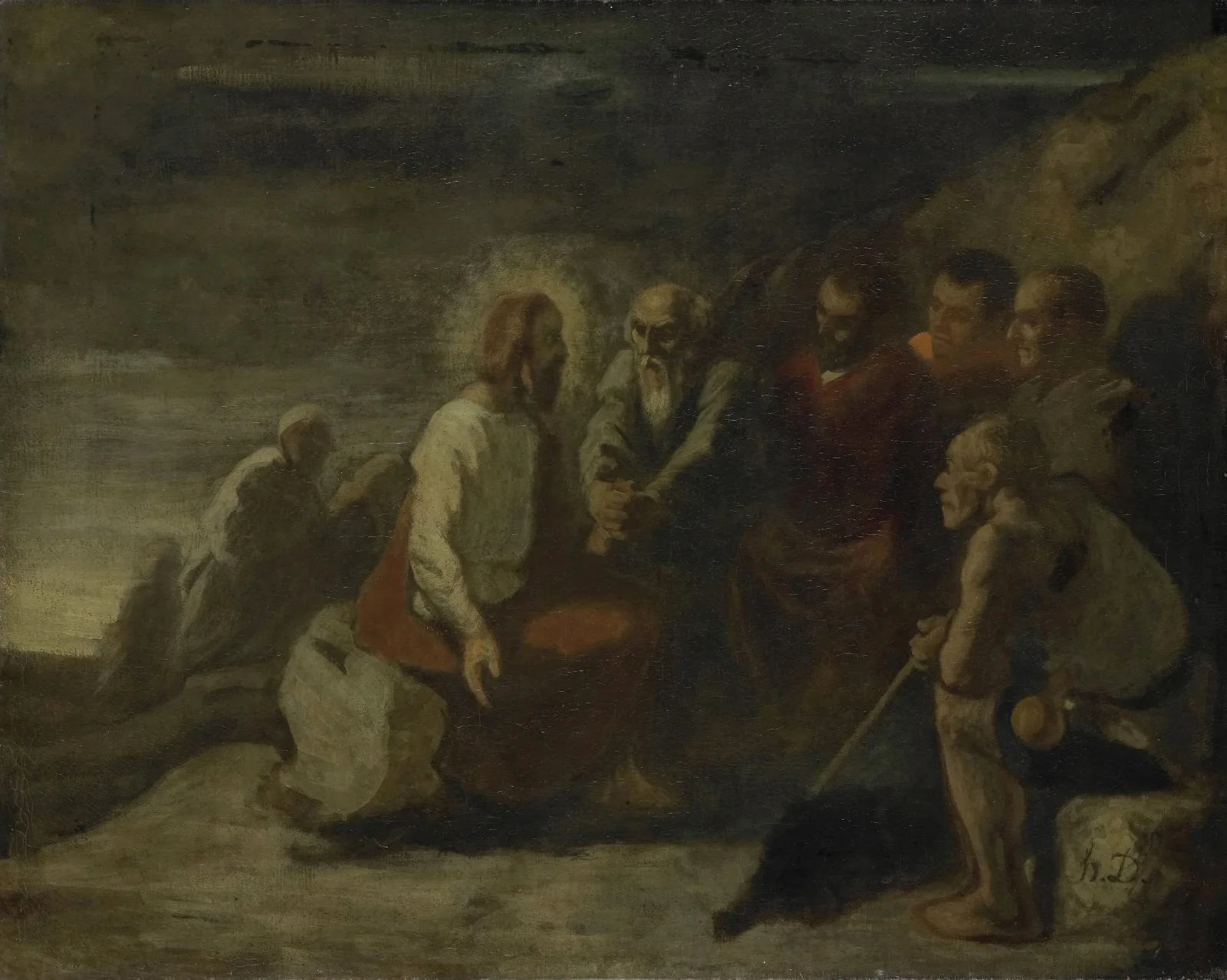 Christ And His Disciples 2 Wall Art by Honoré Daumier - Canvas Print