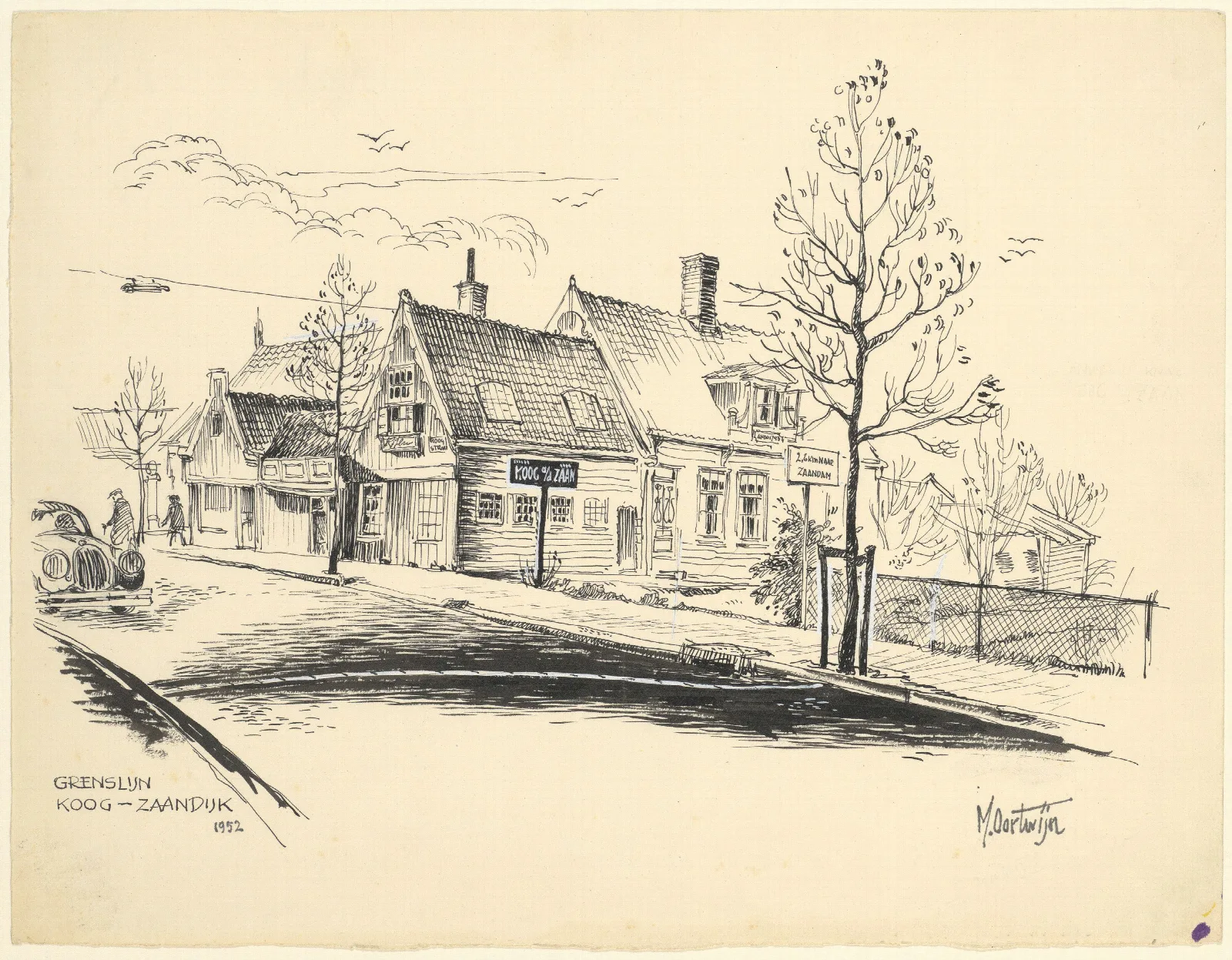 Grenslijn Tussen Koog Aan De Zaan En Zaandijk Wall Art by Maarten Oortwijn - Canvas Print