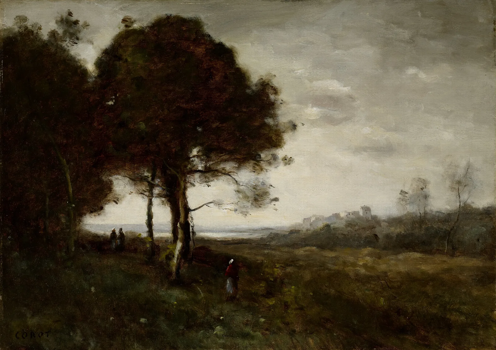 A Torrent At Romagnes Wall Art by Jean-Baptiste-Camille Corot - Canvas Print